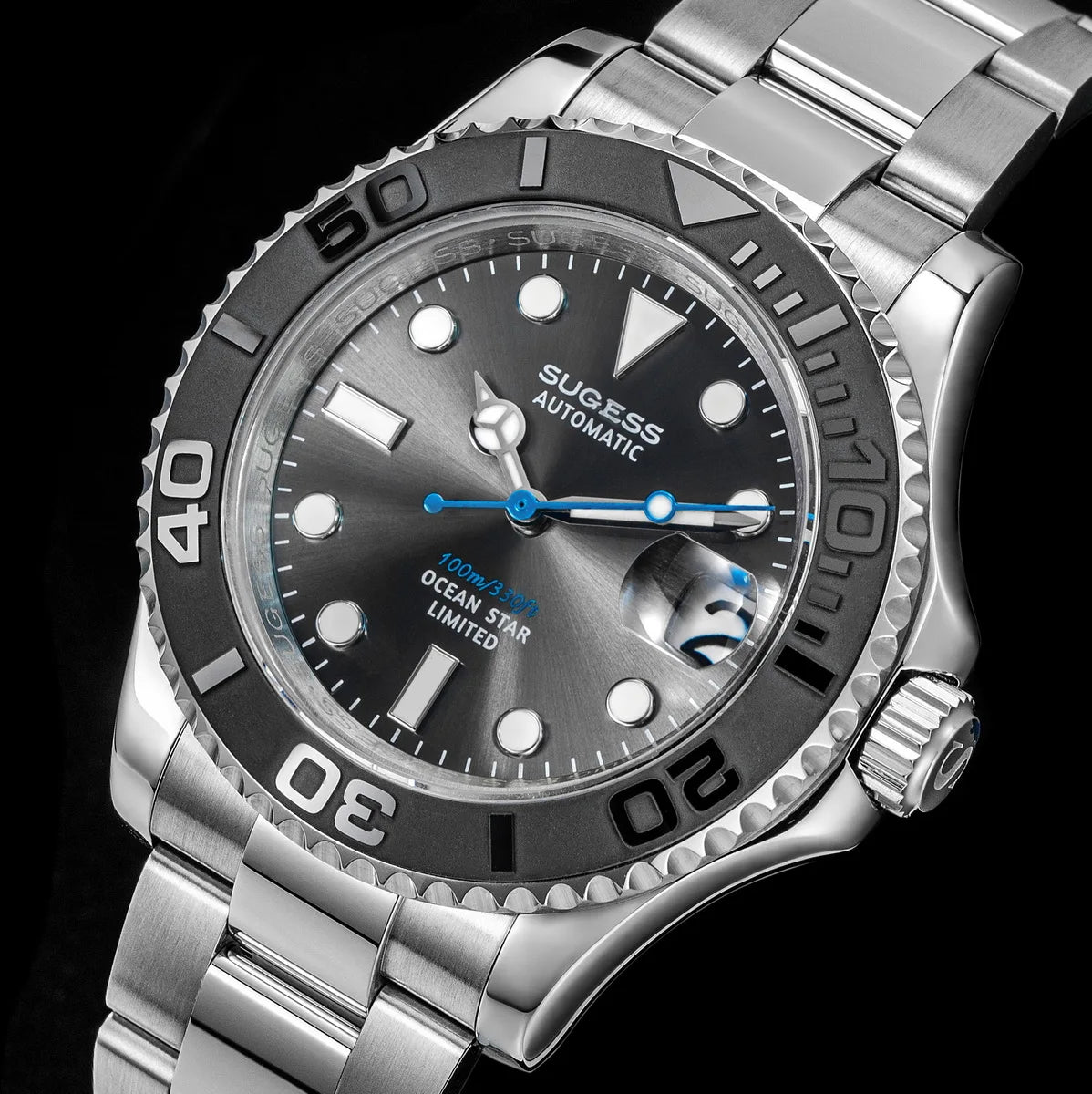 Sugess New Diving Men's Watch Automatic Mechanical Wristwatches 10Bar NH35A Movement Sapphire Luminous Ceramic Bezel S450-2 2025