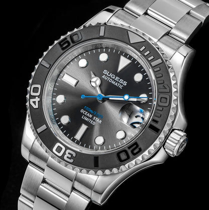 Sugess New Diving Men's Watch Automatic Mechanical Wristwatches 10Bar NH35A Movement Sapphire Luminous Ceramic Bezel S450-2 2025