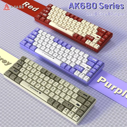 AJAZZ AK680 65% Wireless Mechanical Keyboard ABS Keycap Hot Swap Gamer Keyboard Custom Gasket Gaming Accessories for PC Laptop