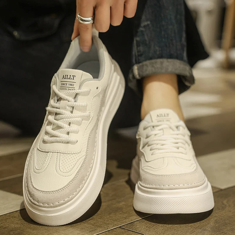 2025 Korean Edition Fashion Men's Casual Shoes Urban Design Slim Fit Low Top Sneakers Breathable Mesh for Streetwear 39-44