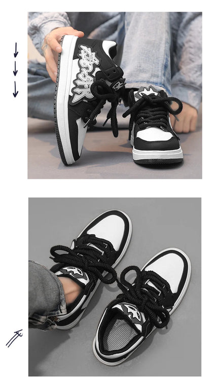 Fashion Blue Designer Skateboard Shoes Men Streetwear Hip hop Sneakers Men Luxury Platform Skateboard Sneakers Men basket homme