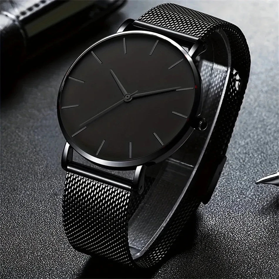 Fashion Mens Watches Top Brand Luxury Quartz Watch Men Casual Slim Mesh Steel Waterproof Sport Watch Relogio Masculino