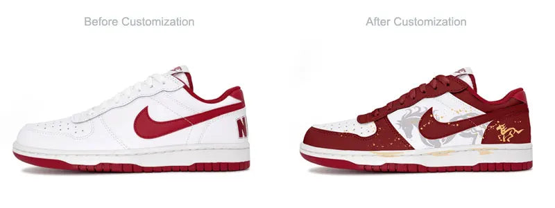Personalizované tenisky Nike Big Steed Crimson k čínskému Novému roku koně – pánské skateové boty