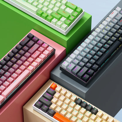 K68    68Key Wireless Mechanical Keyboard Tri-mode Connection,Full Key Hot Swap,RGB lighting Effects,Gasket Muffler Structure, L