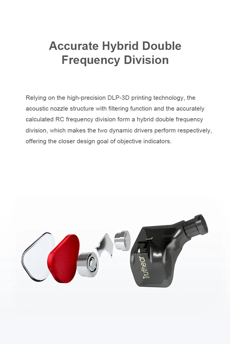 TRUTHEAR x Crinacle ZERO:RED Dual Dynamic Driver In-Ear Wired Audiophile Earphones 0.78 2Pin HiFi Earphones