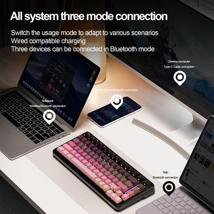 Attack Shark M86 Wireless Mechanical Keyboard 75% Compact RGB Backlit Hot-Swappable Side-Printed PBT Keycaps Tri-Mode 4000mAh
