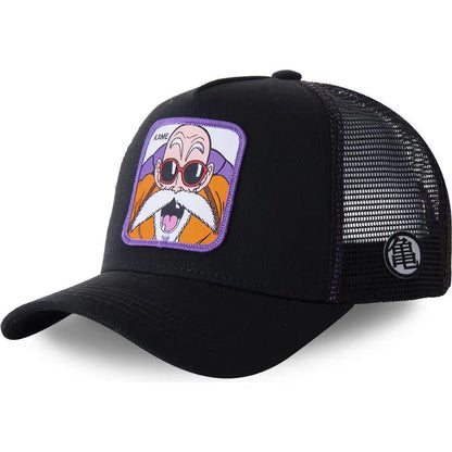 Casquette Dragon Ball Son Goku pour l'été : casquette de voyage à visière, pour homme, brodée, style hip-hop, visière pare-soleil, casquette trucker ajustable en maille