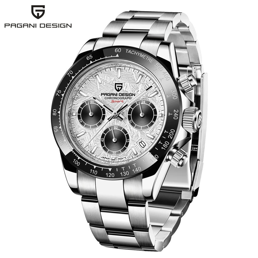 Orologio da uomo PAGANI DESIGN – Modello con quadranti colorati, orologio da polso al quarzo di lusso, cronografo dotato di un movimento