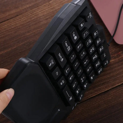 USB Single Hand Keyboard Luminous Ultra-slim One Handed Keyboard 3 Color Backlight 35 Keys Gaming Mechanical Keyboard Laptop