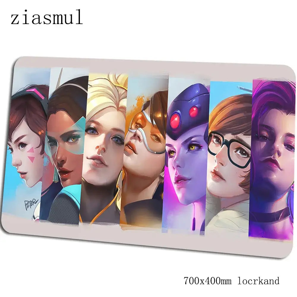 Overwatch muismat – prachtige computermat 70x40cm, grote XL gamingmuismat voor muis en toetsenbord, pc-gamer bureau