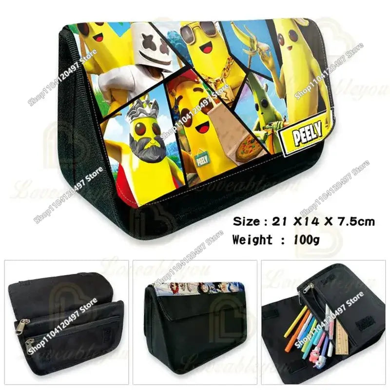 Fortnites Anime Pencil Bag Kawaii PencilCase Large Capacity Waterproof Handheld Cosplay Pencil Pouch Office Stationary Gift Toy