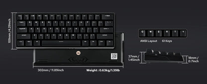 AULA WIN60 HE/WIN60 HE MAX 60% Hot-Swap Tray-Mount Structure Wired Mechanical Keyboard with Hall Effect Magnetic Switch
