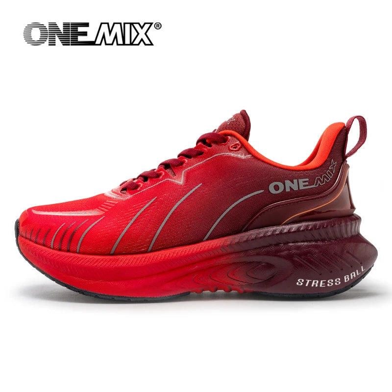 ONEMIX Nouvelles chaussures de course à amorti pour hommes, adaptées aux coureurs intensifs, à lacets, sportives, pour femmes, antidérapantes, d'extérieur, athlétiques, baskets pour hommes