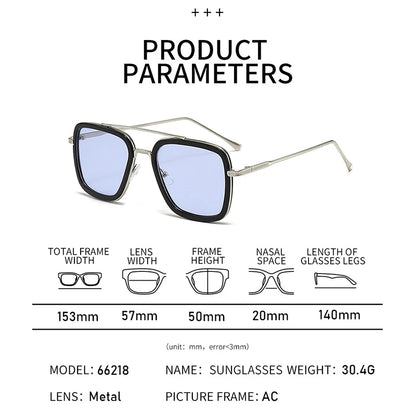 2024 New Square Men Sunglasses Fashion Metal Steampunk Sun Glasses For Women Trendy Outdoor Shades Eyewear Unisex Accessory