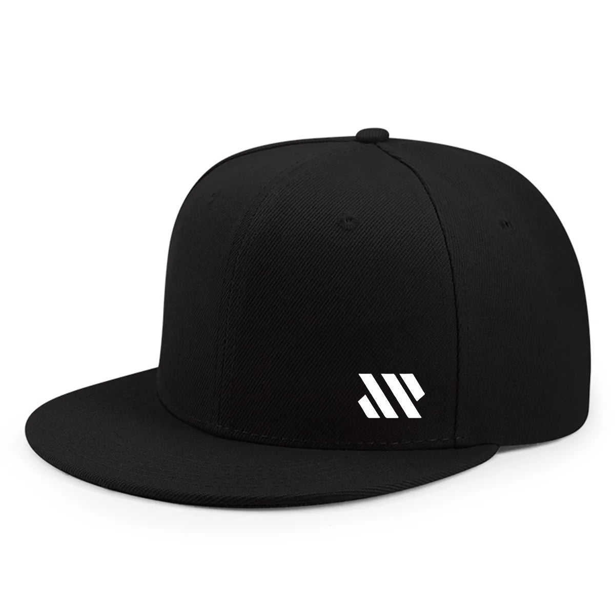 Casquette de baseball avec logo blanc – Casquette unisexe ajustable, respirante, à visière plate – Casquette légère pour les activités de plein air et les voyages – Chapeaux