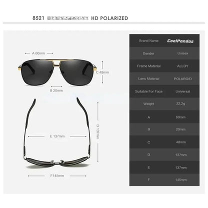 1PC Top Aluminum Magnesium Square Polarized  Photochromic Sunglasses Men Sun Glasses Safety Driving Oculos De Sol Masculino