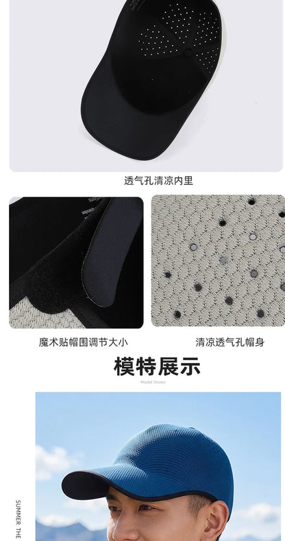 Seamless Baseball Cap for Men Quick Drying Packable Sports Hat Outdoor Fishing Climbing Sport Lightweight Visor Cap Sun Hat
