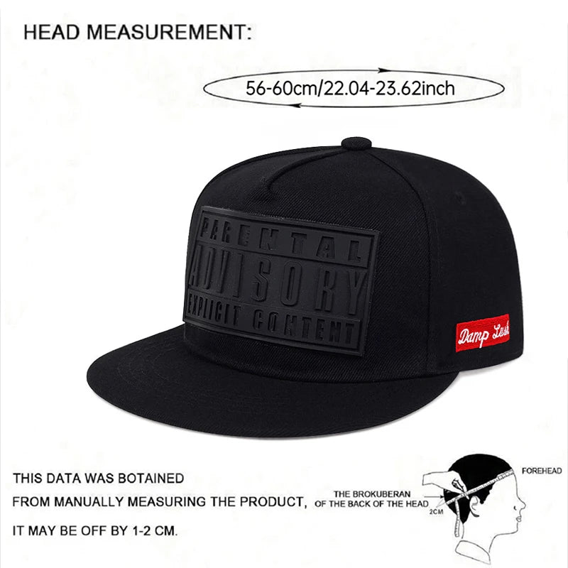 2025 Personalized New ADVISORY Embroidered Street Dance Hip Hop Hat Outdoor Leisure Sunshade Hat Flat Edge Baseball Hat Unisex