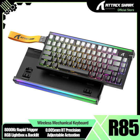 ATTACK SHARK R85 HE 8000Hz RGB Rapid Trigger Keyboard, 0.005mm RT Accuracy Wired Gaming Keyboard, Hall Effect Magnetic Switch