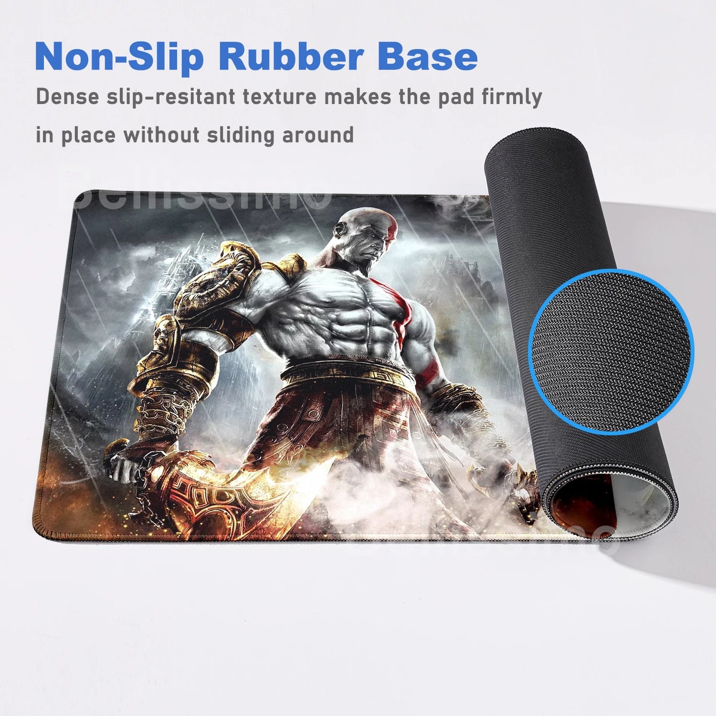 Xxl Mouse Pad God of War Desk Mat Gaming Accessories Keyboard Computer Mousepad Gamer Large Pc Cabinet Office Table Carpet Rug