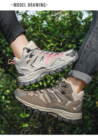 2025 New Hiking Shoes Unisex Outdoor Hiking Sports Shoes Camping Boots Ladies Waterproof Walking Shoes Non-slip Hiking Shoes