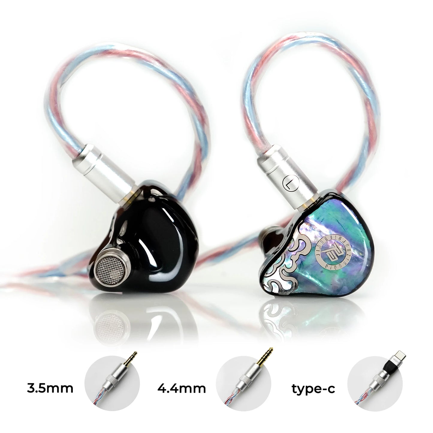 JUZEAR x Z Reviews Defiant 1DD+3BA Hybrid In-Ear Monitors – HiFi Earphones with 3-Way Crossover, 3.5mm & 4.4mm Interchangeable Cable, Audiophile IEM Headphones