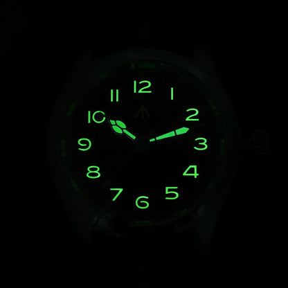 Militado ML08 V2 Vintage-Quarzuhr Military VH31-Uhrwerk Doppeltes Saphirglas C3 BGW-9 Leuchtend Wasserdicht 38mm Uhr
