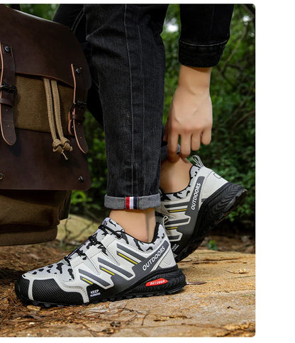 2025 New Men Hiking Shoes Outdoor Waterproof Sports Shoes Comfortable Leather Hiking Training Boots Large Size Tactical Shoe Men