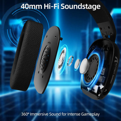 ATTACK SHARK L80PRO Wireless Gaming Headset – Tri-Mode Bluetooth Headphones with Dual Microphone, Lightweight Design & Premium Gaming Audio