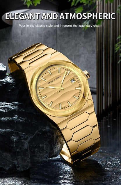 2025 New Arrivals Specht & Söhne 222 Gold Watches For Men Super Slim Steel Sapphire Classic Quartz Watch Relogio Masculino 37MM