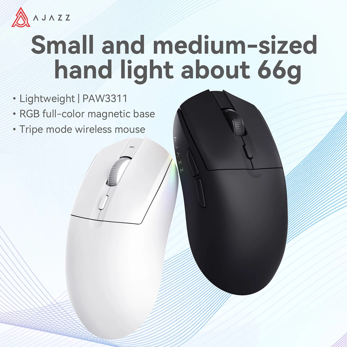 Mouse wireless AJAZZ AJ139Pro/AJ139V2MC con chipset PMW3395/PAW3311, 12000-26000Dpi, mouse da gaming professionale