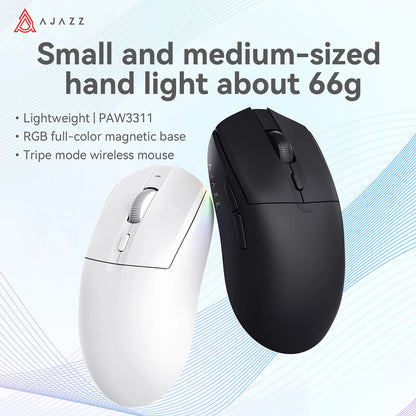Mouse wireless AJAZZ AJ139Pro/AJ139V2MC con chipset PMW3395/PAW3311, 12000-26000Dpi, mouse da gaming professionale