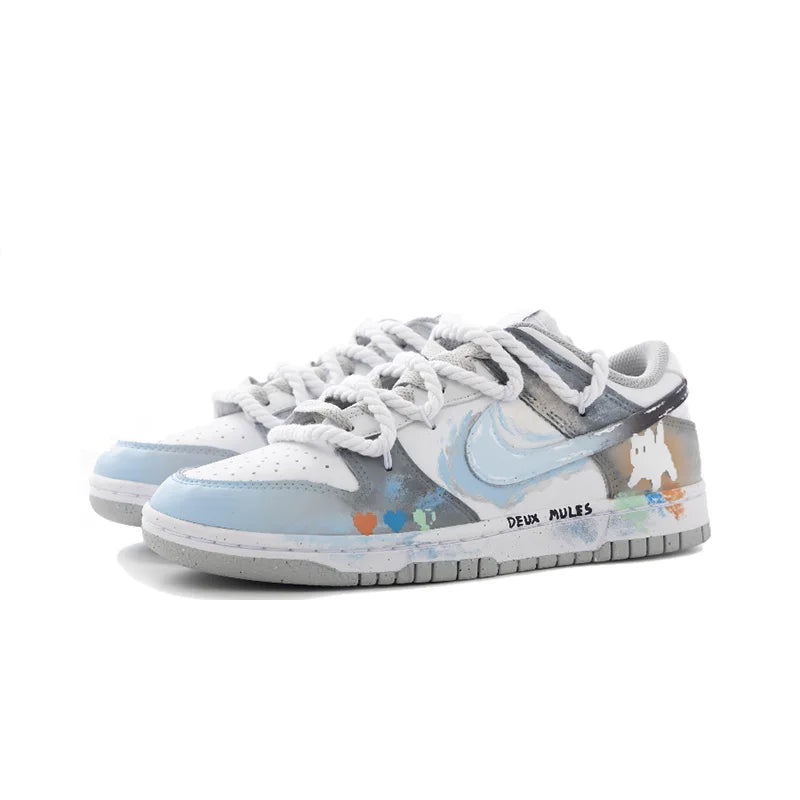Personalizované tenisky Nike Dunk Cyberpunk Graffiti Gradient Blended Artistic Low-Top Unisex Skate Shoes