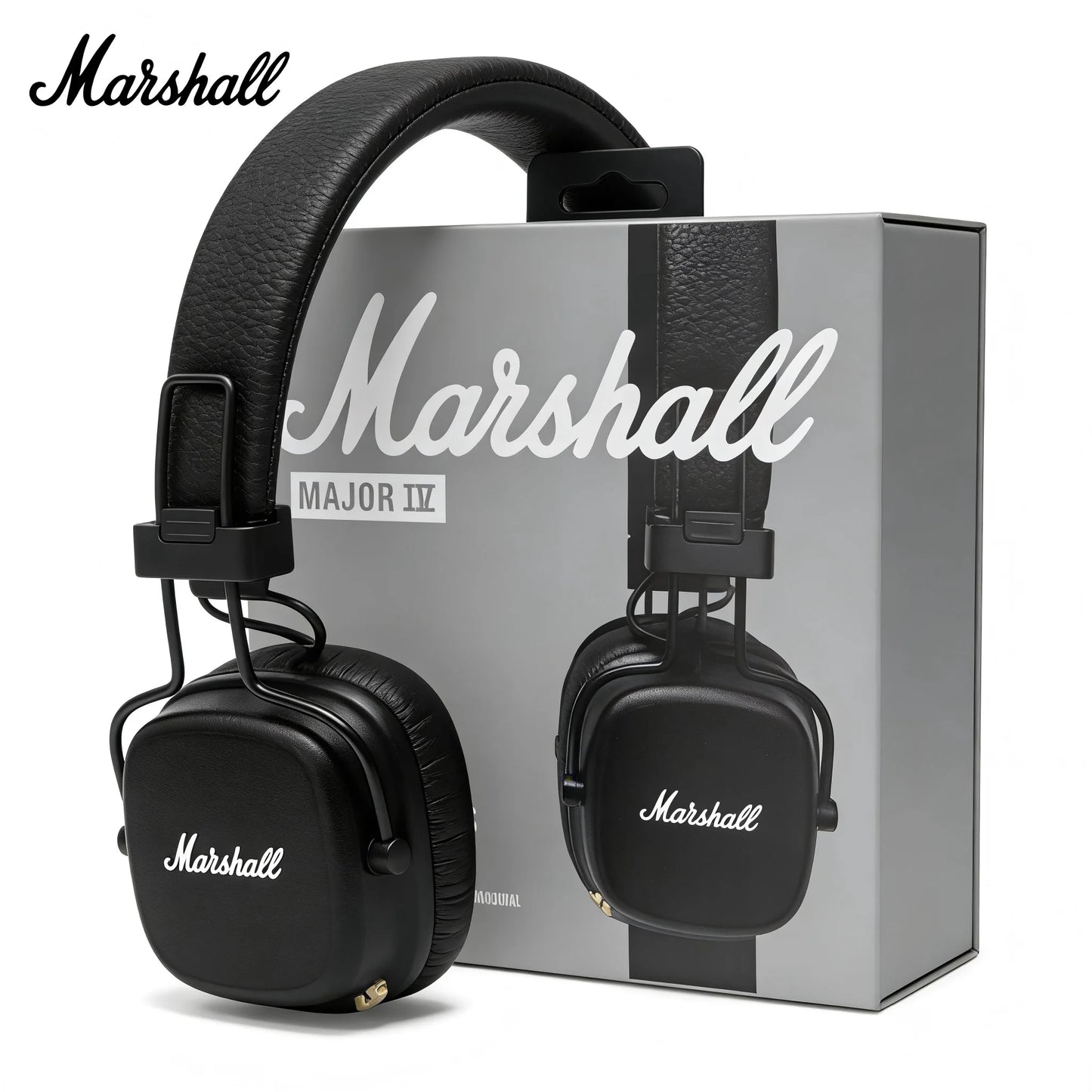 Marshall Major IV Wireless Bluetooth Headphones with Deep Bass, Foldable On-Ear Headset, Premium Sport Gaming Headphones with Mic, Long Battery Life