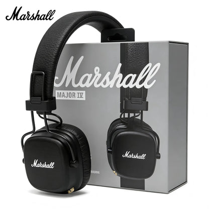 Marshall Major IV Wireless Bluetooth Headphones with Deep Bass, Foldable On-Ear Headset, Premium Sport Gaming Headphones with Mic, Long Battery Life