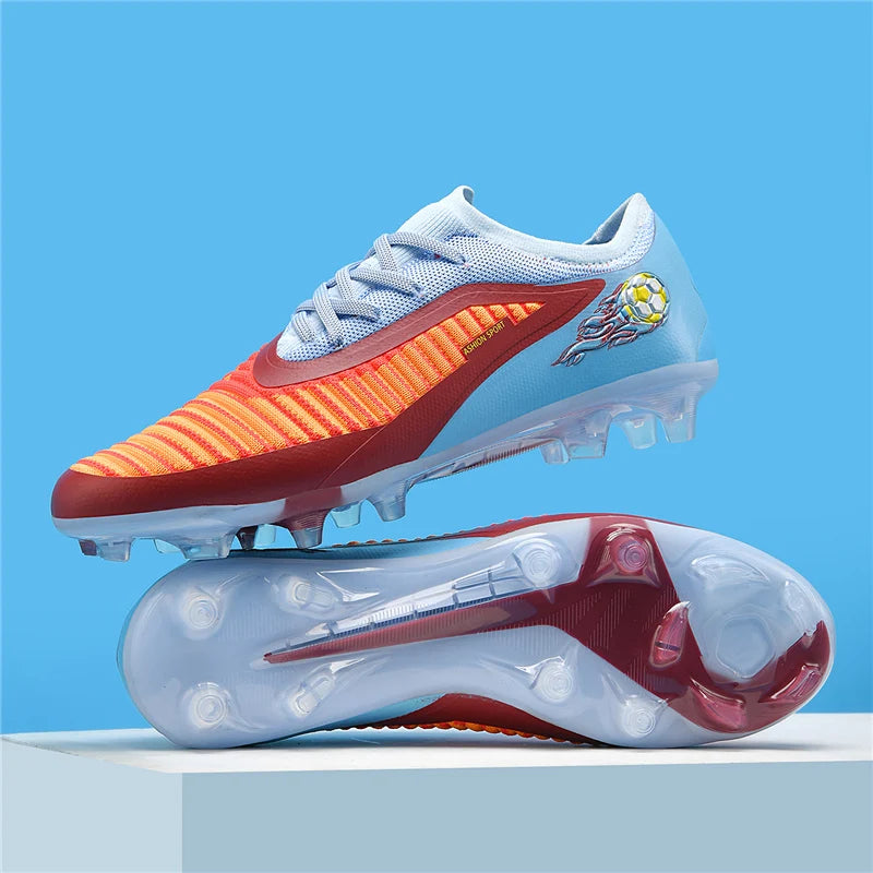 Nouvelles chaussures de football pour hommes, crampons de sport d'extérieur, antidérapantes, à longues pointes, respirantes et confortables pour l'entraînement et les matchs.