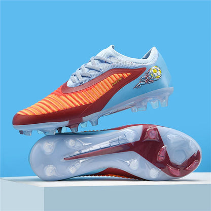 Nouvelles chaussures de football pour hommes, crampons de sport d'extérieur, antidérapantes, à longues pointes, respirantes et confortables pour l'entraînement et les matchs.