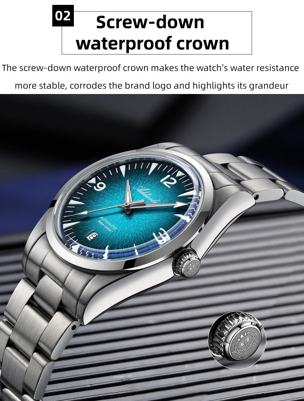Reloj de buceo para hombre ADDIESDIVE AD2508, luminoso, resistente al agua 100M, acero inoxidable 316L, movimiento 8215, reloj mecánico automático