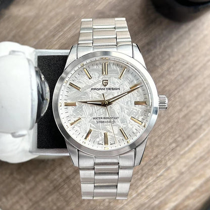 PAGANI DESIGN 40MM Meteorit-Zifferblatt Herren-Quarzuhr Luxus Business Saphir 316L Edelstahl 100M wasserdichte Uhr für Herren