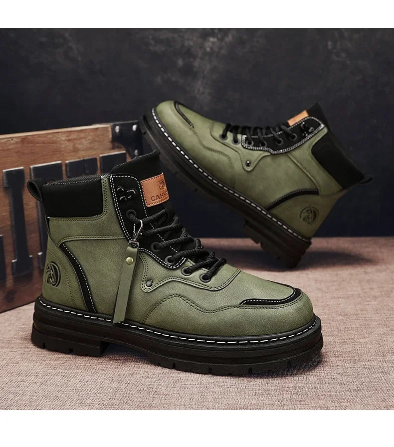 Hommes bottes 2025 chaussures décontractées hiver plate-forme en cuir concepteur de luxe Chelsea Cowboy travail en plein air sécurité cheville baskets