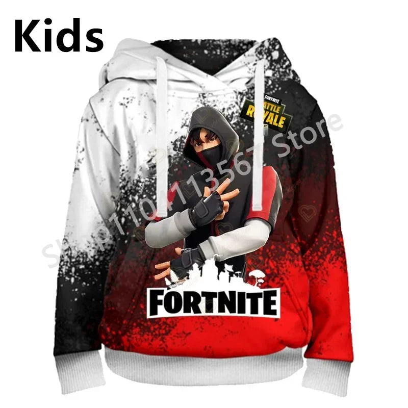 Φούτερ με Κουκούλα Llama Battle Royale F-Fortnited με 3D Εκτύπωση για Άνδρες, Γυναίκες και Παιδιά, Αγόρια και Κορίτσια, Streetwear Πουλόβερ, Πράσινα Τοπ