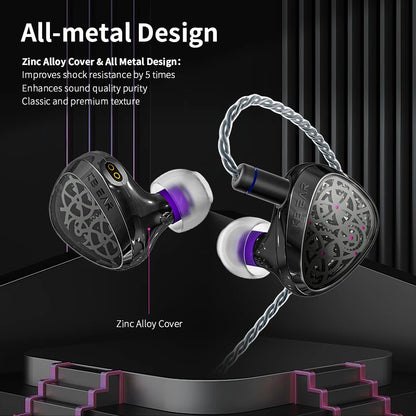 KBEAR Tourbillon-Pro TB-PRO HiFi Wired Earbuds 10mm Dynamic Driver In-Ear Earphones, High Resolution Type-C HIFI Wired Earbuds with PU+PEEK+DLC Diaphragm
