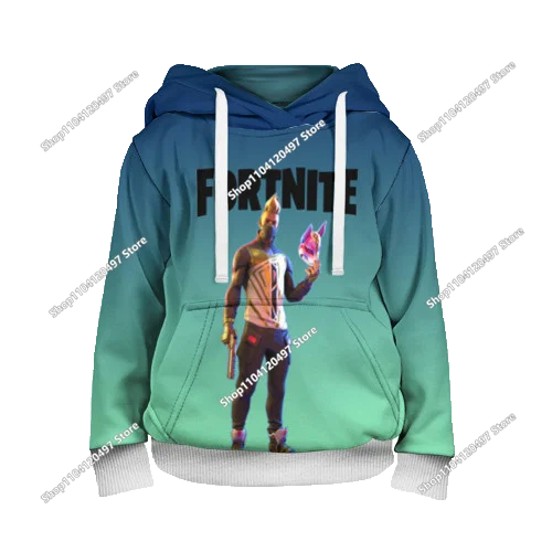 2025 Novo hoodie unissexo Fortnite com impressão 3D, casaco casual, acessório gaming para cosplay, roupa infantil, presentes
