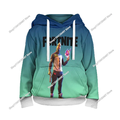 2025 Novo hoodie unissexo Fortnite com impressão 3D, casaco casual, acessório gaming para cosplay, roupa infantil, presentes