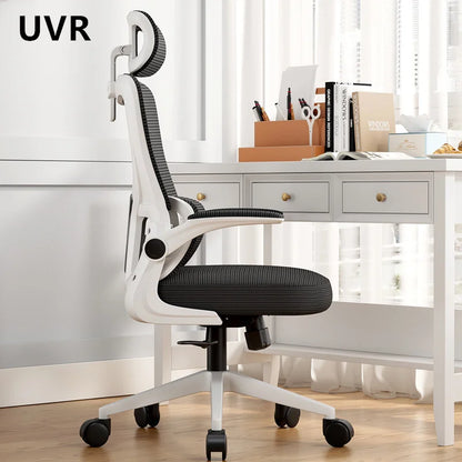Chaise de bureau en maille UVR, chaise de jeu de terrain réglable, tabouret de dossier de conception ergonomique, coussin en éponge, chaise d'ordinateur de jeu
