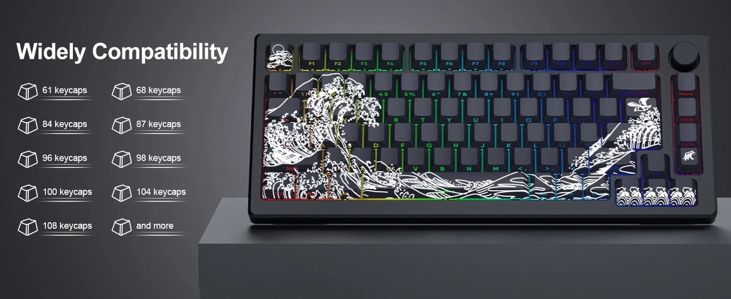 Side-engraved Translucent CHERRY Keycaps PBT Creative Personalized Customized for 60/64/84/98/108 Mechanical Keyboards MX Switch