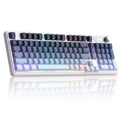 Magegee Gk960 Membrane Keyboard Wireless 2.4g Bt 98 Keys Abs Side Engraved Keycaps Adjustable Rgb Lights for Office Game Windows