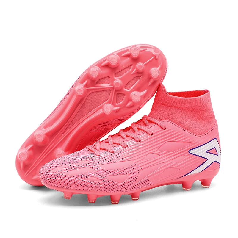 Nouvelles chaussures de football pour hommes, chaussures de football montantes, baskets d'extérieur antidérapantes, crampons de haute qualité pour futsal, intérieur et gazon, meilleures ventes