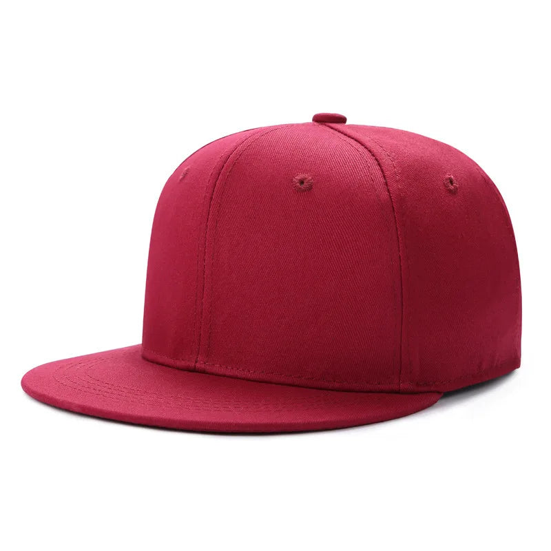 Wholesale 40 Colors Adjustable Flat Peak Snapback Caps Lady Fashion Polyester Plain Baseball Hat Men Hiphop Blank Sport Cap