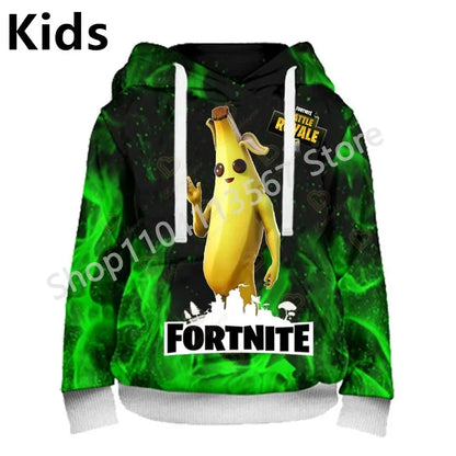 Φούτερ με Κουκούλα Llama Battle Royale F-Fortnited με 3D Εκτύπωση για Άνδρες, Γυναίκες και Παιδιά, Αγόρια και Κορίτσια, Streetwear Πουλόβερ, Πράσινα Τοπ